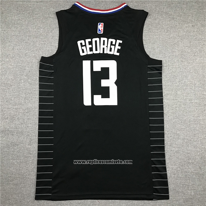 Camiseta Los Angeles Clippers Paul George #13 Statement 2019-20 Negro